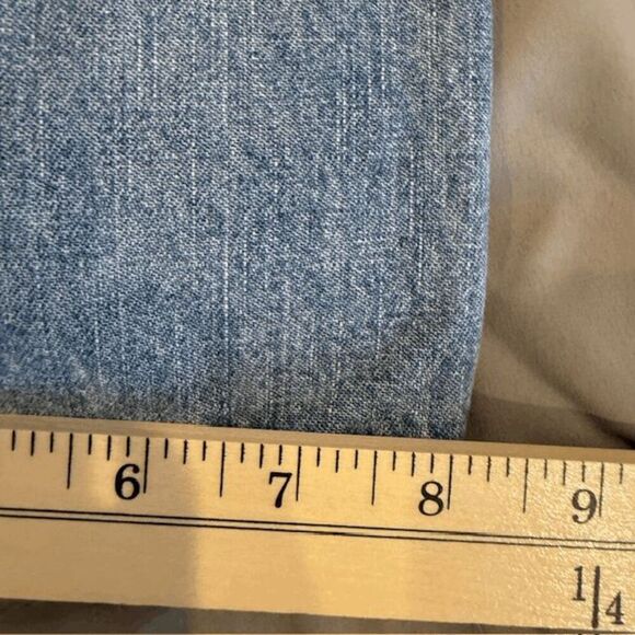 Vintage Y2K OTB One Tuff Babe Jeans Pink Paint Split Hem Medium Wash Size 7/8 - Picture 12 of 14